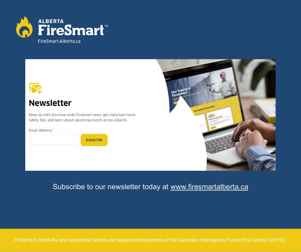 Stay up to date on province-wide FireSmart info, receive home FireSmart tips, and stay informed about upcoming events throughout Alberta. Sign up for our FireSmart Alberta newsletter today! firesmartalberta.ca #FireSmart #FireSmartAlberta #community #resilience #alberta