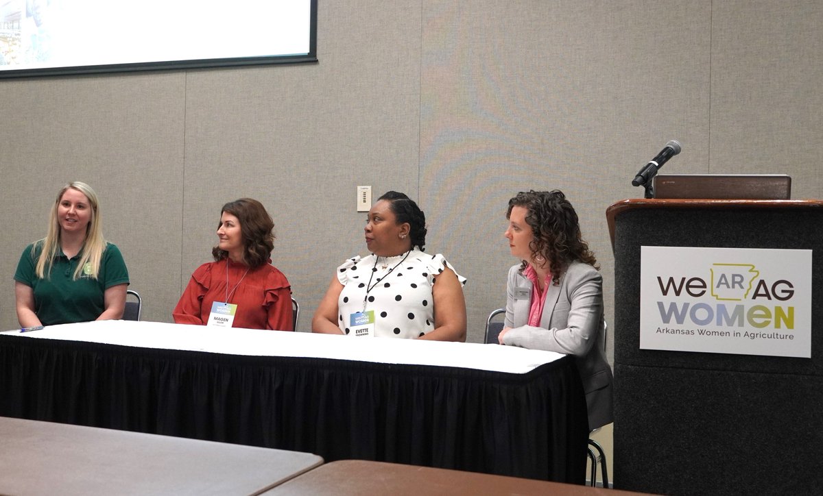 Department staff, Nikki Davis and Evette Browning participated on <a href="/ARWomeninAg/">Arkansas Women in Ag</a> 's Women Leaders Panel at the Arkansas Women in Ag Conference earlier today.

For more information, please visit:
arwomeninag.org