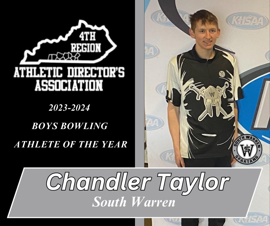 4th Region Athletic Directors Association (@4thregionads) on Twitter photo The <a href="/4thRegionADs/">4th Region Athletic Directors Association</a> Boys Bowling Athlete of the Year goes to Chandler Taylor of <a href="/SWSpartanAthl/">South Warren High School Athletics</a> . Congratulations on a great season Chandler and good luck in your future endeavors! The <a href="/4thRegionADs/">4th Region Athletic Directors Association</a> Boys Bowling Athlete of the Year goes to Chandler Taylor of <a href="/SWSpartanAthl/">South Warren High School Athletics</a> . Congratulations on a great season Chandler and good luck in your future endeavors!