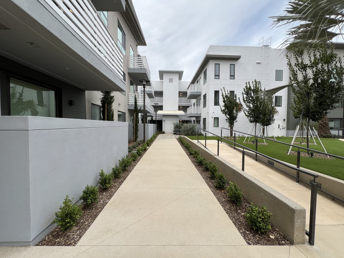 LACDevAuthority's tweet image. Happy 😁#CDWeek2024 🙌! Today we are showcasing the Offsite Improvements for the Imagine Village II development 🏠. Completed in 2024, the development provides 80 units of affordable family housing. CDBG funds were used for demolition, sidewalk and gutter upgrades, and more.