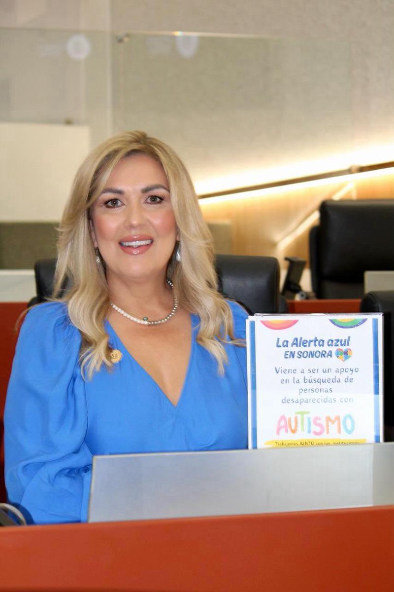 La alerta azul ya es una realidad en Sonora. Con esta iniciativa abrimos una oportunidad para las personas desaparecidas con autismo. 
Esta ley  obliga a que las instituciones policiacas estén capacitadas en la búsqueda especializada de personas con autismo.