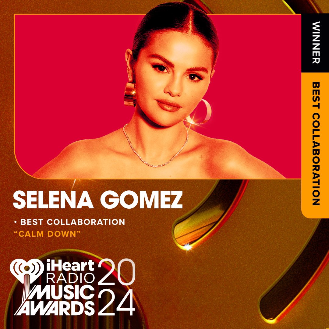 #CalmDown stays winning! 😉🏆 Big congrats to @selenagomez & @heisrema for winning Best Collaboration at the #IHeartAwards2024!