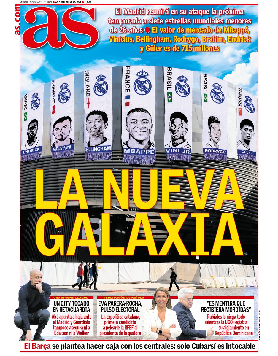 ✨ ¡Buenas noches! Esta es nuestra #PortadAS de hoy, miércoles 3 de abril 

📰 𝐋𝐀 𝐍𝐔𝐄𝐕𝐀 𝐆𝐀𝐋𝐀𝐗𝐈𝐀  

➡️ Suscríbete: suscripciones.as.com