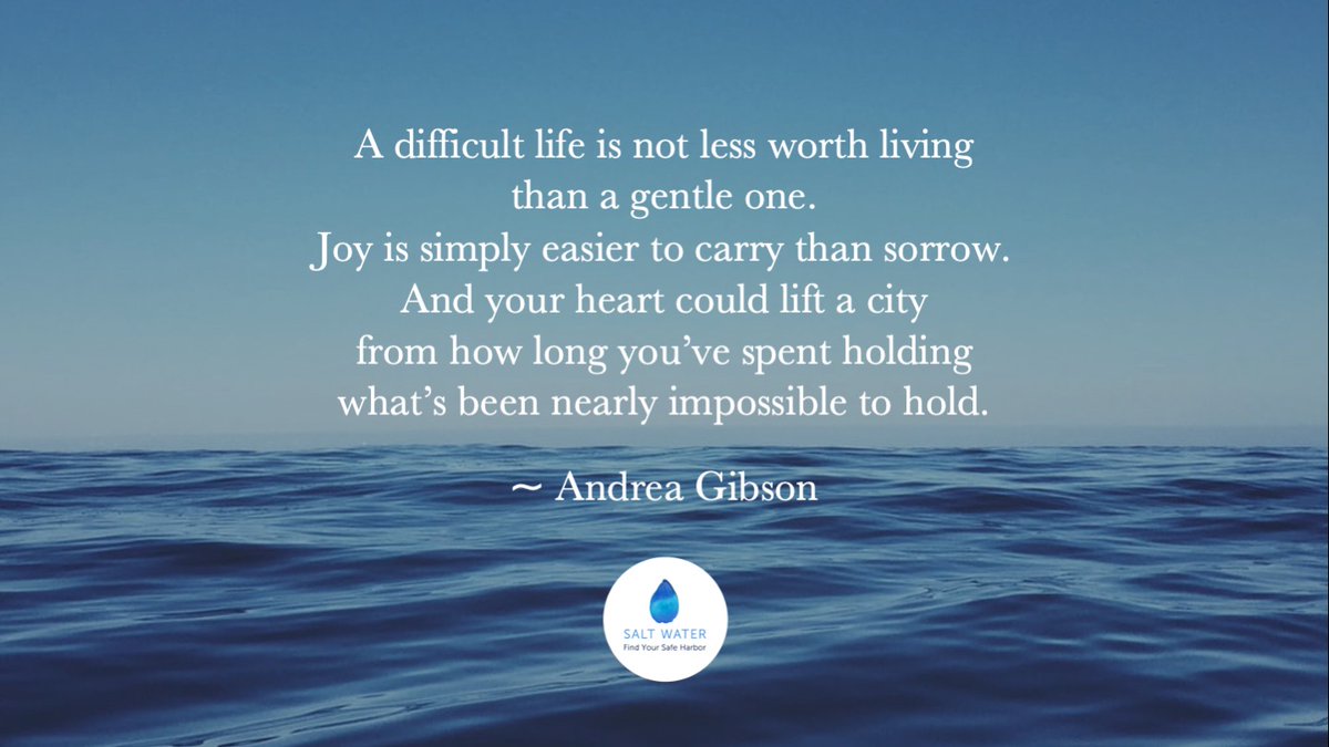 'A difficult life is not less worth living than a gentle one ...' @andreagibson