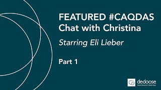 Dedoose was made for researchers, by researchers. Learn about the academic background of Dr. Eli Lieber in this clip from Christina Silver's #CAQDASchat Podcast: dedoose.info/episode008 You can meet Eli at #AERA24 April 11-14 in PHL! @christina_qdas dedoose.info/christinasilver