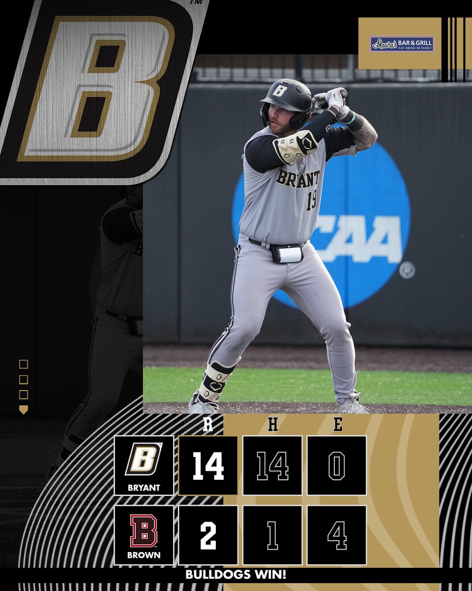 BULLDOGS WIN!

Today's game has been called after 8 innings.

W - Scheidt (2-1)
HR - Petosa (2)

Petosa finishes with 5 RBI and five Bryant pitchers combine on 1-hitter.