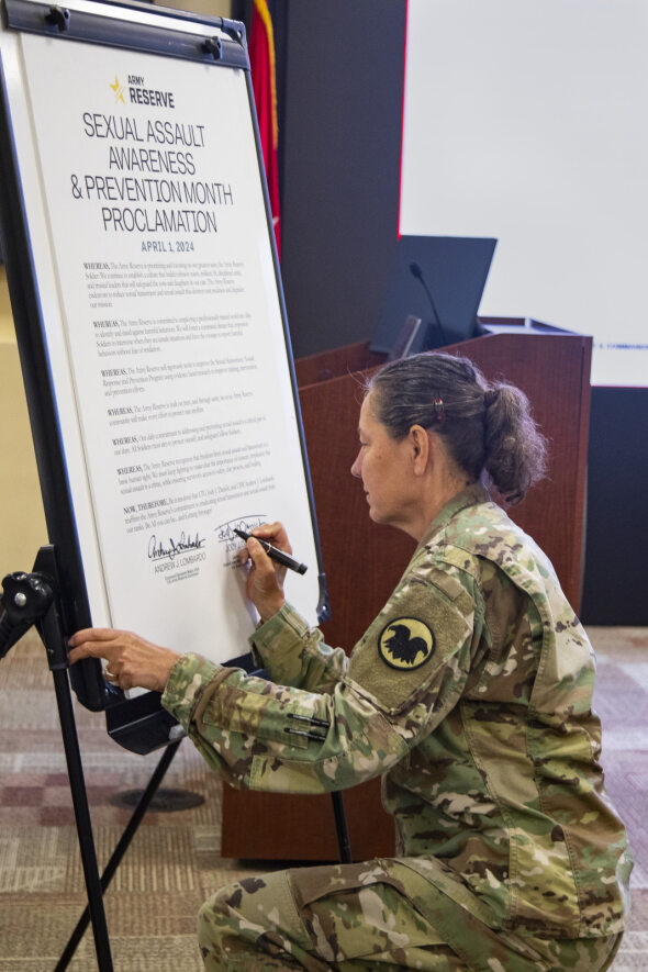 The Sexual Assault Awareness & Prevention Month Proclamation was signed today, reaffirming our commitment to eradicating sexual harassment and sexual assault from our ranks. 
#BeTheChange #STEPFORWARD  #PreventReportAdvocate #SAAPM