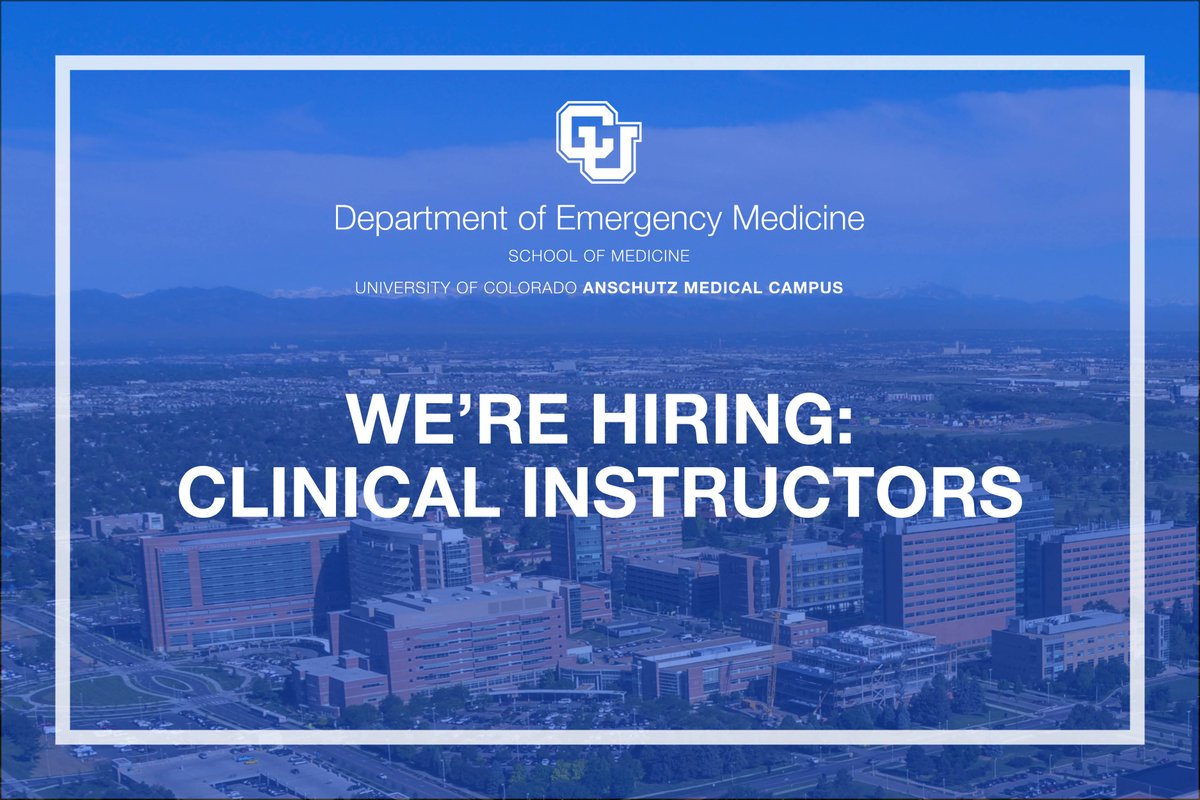 We’re seeking experienced emergency medicine physicians to join our esteemed team @CUEmergency & @uchealth! Step into a role where excellence meets compassion in emergency care. Join us at the forefront to transform lives. Discover more and apply. 👇 cu.taleo.net/careersection/…