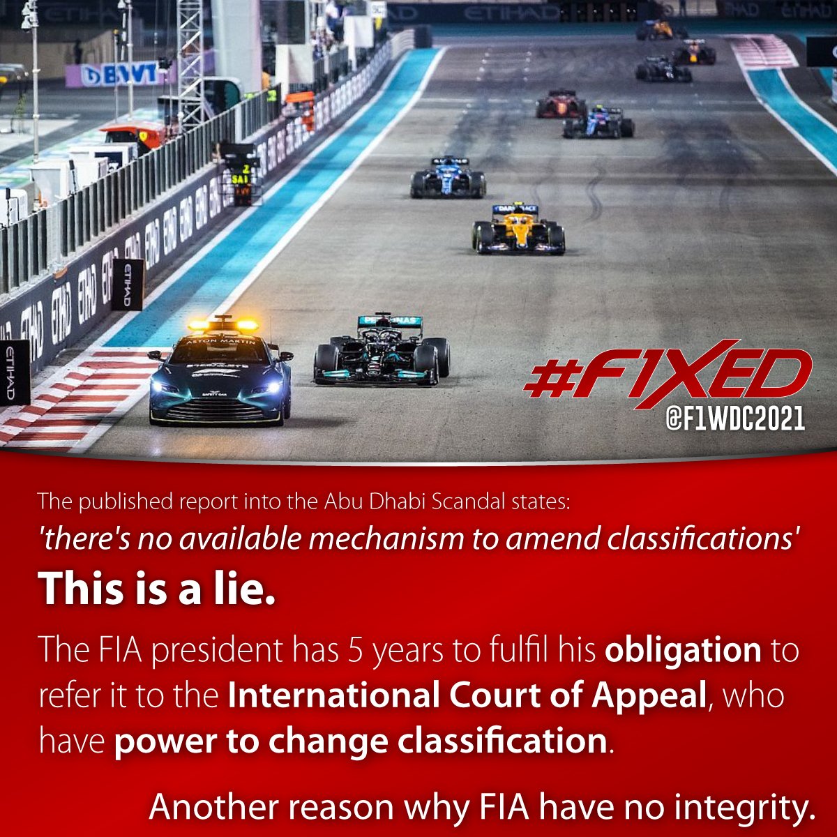 My big question for @MercedesAMGF1 @LewisHamilton @SkySportsF1 @andrewbensonf1 is... Why, when an #F1 fan can work out that @fia Judicial & Disciplinary article 9.1.1c&d allow #AD2021 to be referred to ICA without the need for an appeal from a team, do Toto, Lewis and everyone