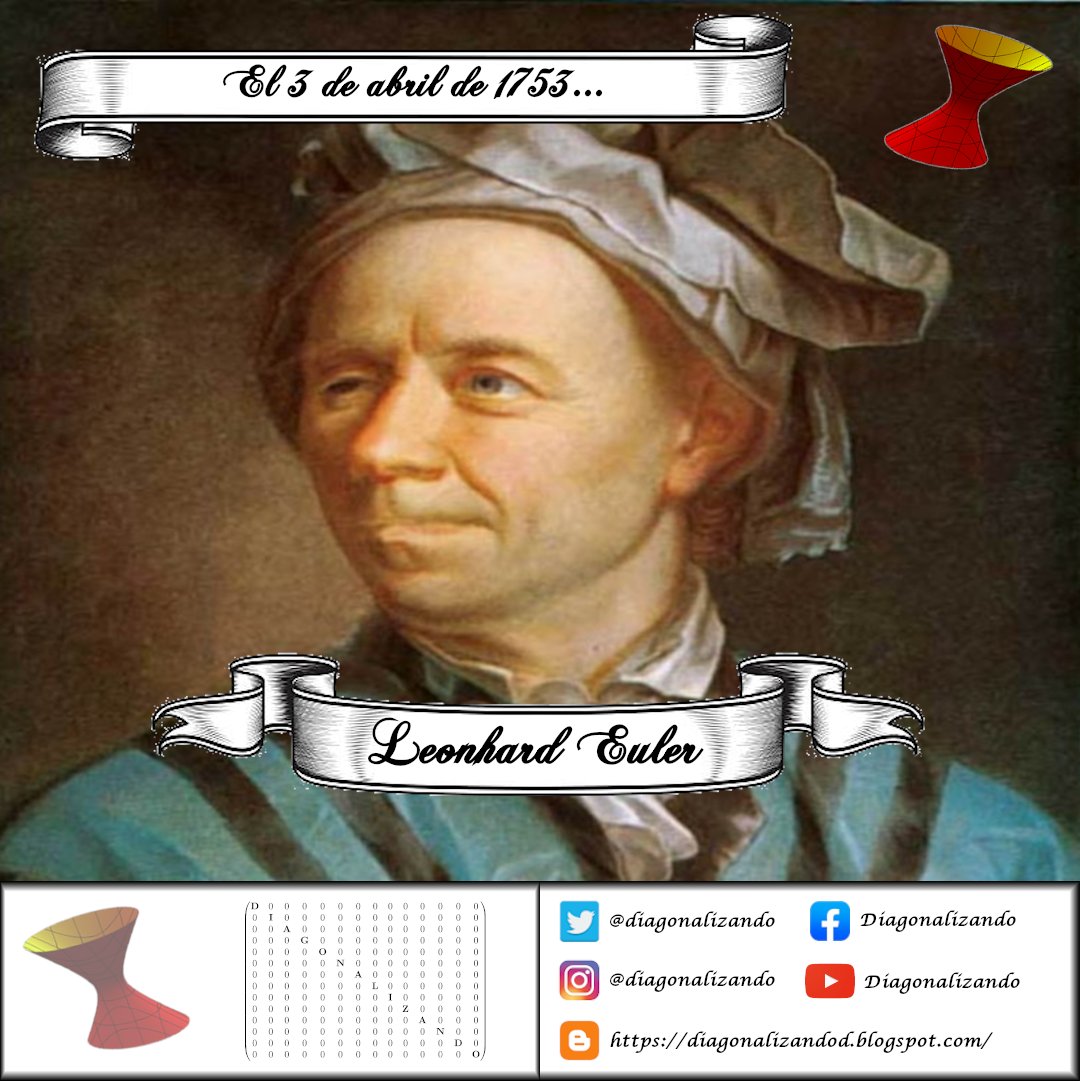 diagonalizando's tweet photo. El 3 de abril de 1753, Euler escribió sobre la conjetura de Goldbach que afirmaba que todo número impar podía escribirse como 2n²+p, siendo p primo. Euler comprobó la veracidad para los enteros menores que 2500. Cien años después, Stern encontró los contraejemplos 5777 y 5993. https://t.co/yDTFBA4fuL
