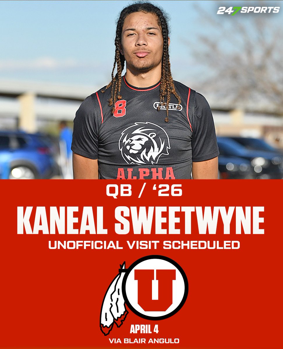 Talented class of 2026 quarterback Kaneal Sweetwyne from Lehi (Utah) Skyridge will check out the Utes later this week and is one to watch this coming spring evaluation period: 247sports.com/Article/colleg…