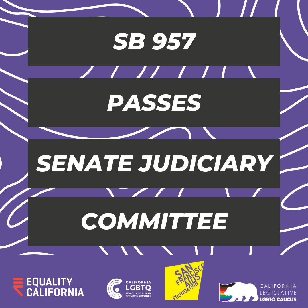 🌟Exciting News🌟 #SB957 (@scott_wiener) has successfully advanced from the CA Sen. Judic. Cmte! This bill aims to ensure that all state health departments align w/ established Sexual Orientation & Gender Identity (SOGI) data collection standards by 7/2/26 californialgbtqhealth.org/sb-957-sogi-da…