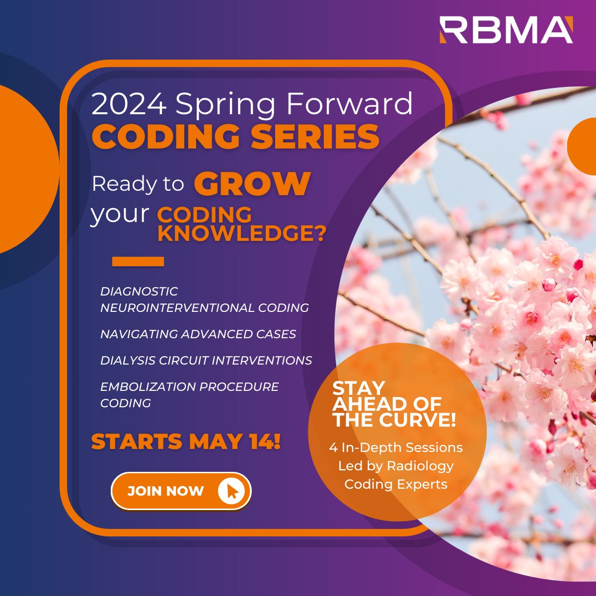 RBMAConnect's tweet image. Elevate your radiology coding expertise! Don&apos;t miss the 2024 Spring Forward Coding Series, featuring expert-led, in-depth sessions that will refresh and enhance your coding proficiency for the year ahead.

Register today: bit.ly/3xmR94H #radiology #radiologycoding