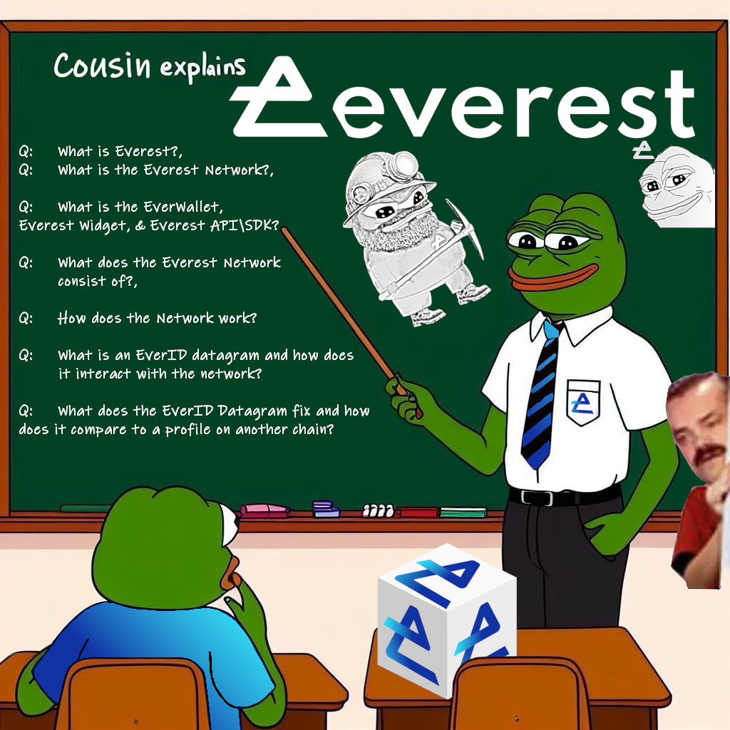 MountainMercury's tweet image. Buckle up, we have a banger.
You may have heard some uninformed people say &quot;Everest is just a wallet&quot;

and Cousin realized it would be a good idea to explain:

Q:     What is Everest $ID?,
Q:     What is the Everest Network?,
Q:     What is the EverWallet, Everest Widget, &amp;amp;…