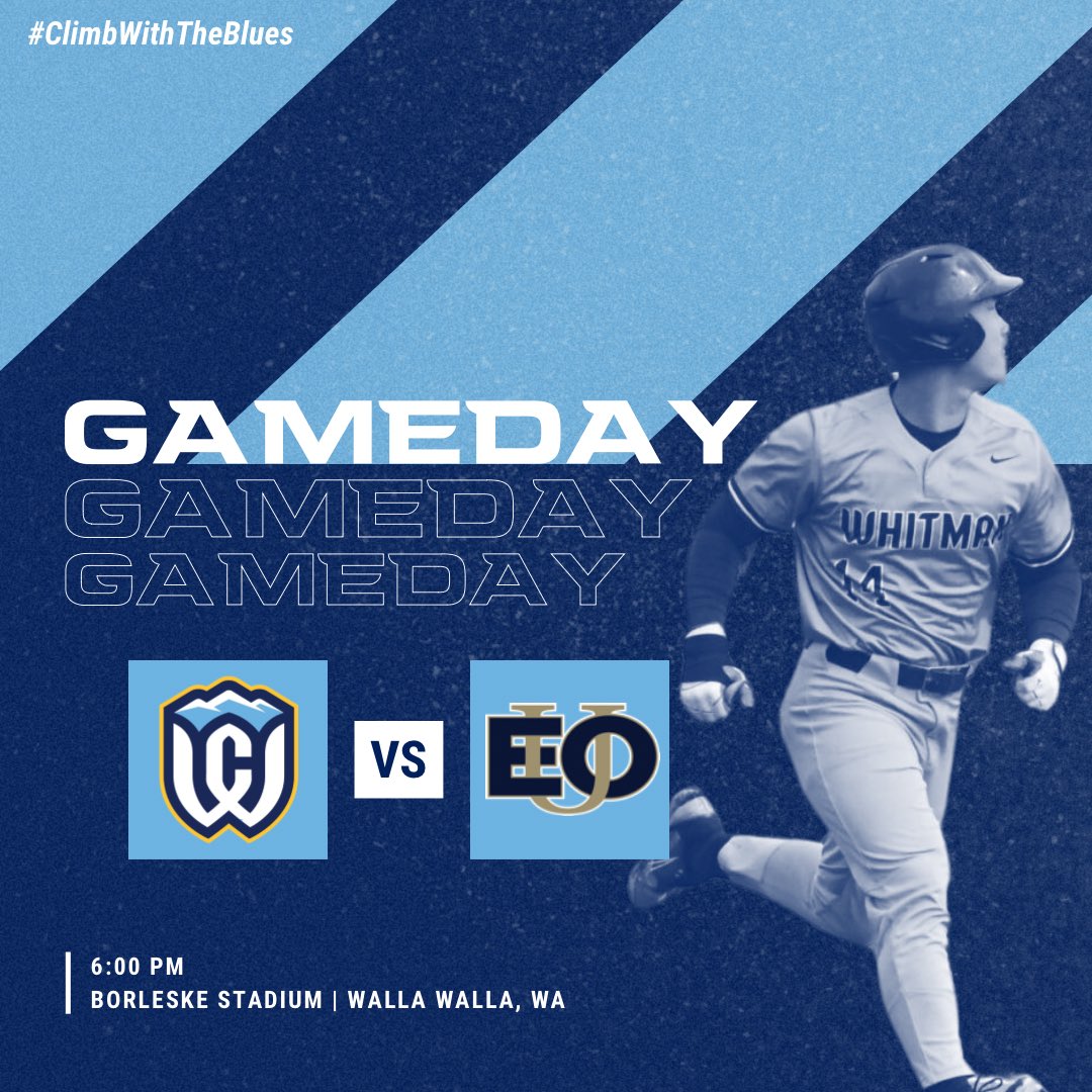 The ☀️ is out, it’s 77 degrees outside, and the Blues play a game tonight. Why wouldn’t you be at Borleske? ⏰ 6:00 PM 📍 Borleske Stadium | Walla Walla, WA 📺 nwcnetwork.tv/whitman #GoWhitman #ClimbWithTheBlues🏔️