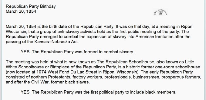 Acdoc88's tweet photo. #TheGreatSwitch
Americans, why would you vote for such a Racist party? And don't give me that "The Great Switch" Bullshit!
Let me get this right, the Party established to Combat Slavery up and decided,
"Hell, being the Good Guys Sucks, lets trade with those Rotten Bastard DemocRats"!
Was Never said by ANY RepubliCans!