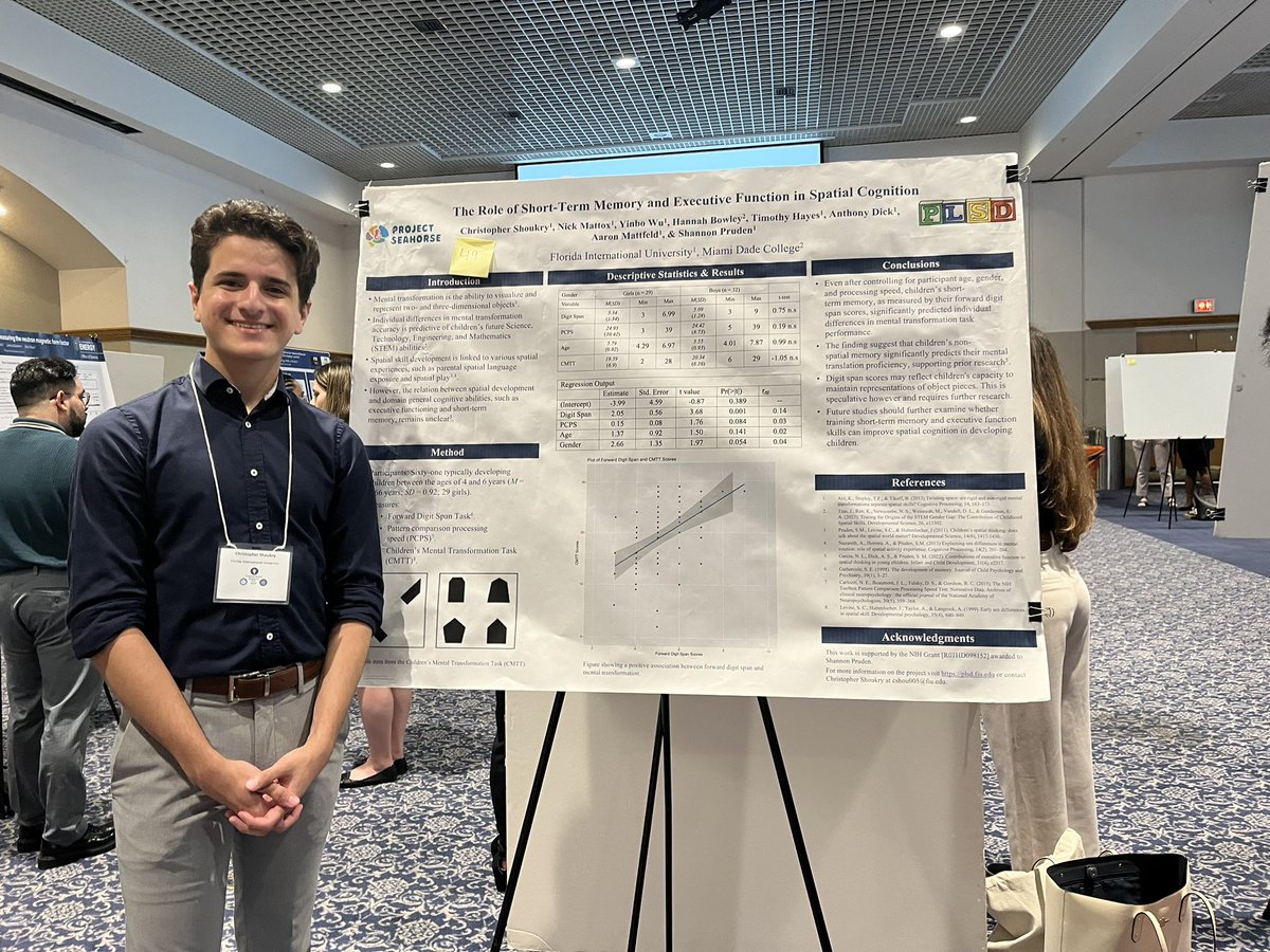 Took a break from my usual nonhuman primate work to discuss “The Role of Short-Term Memory and Executive Function in Spatial Cognition” at URFIU! I had such a great time presenting this poster. Thank you to everyone who helped me at @plsdlab with this work! @spruden @DevSciFIU