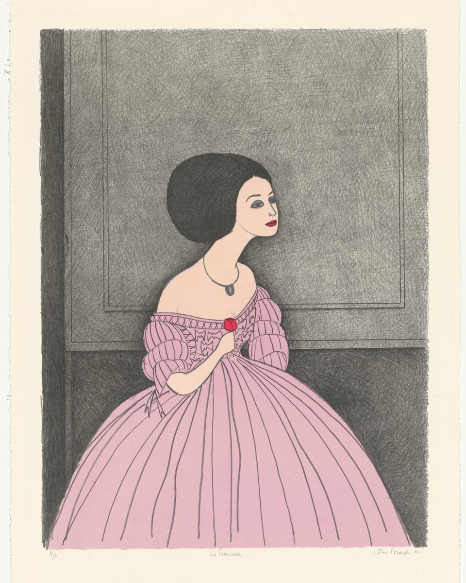 'On Wednesdays we wear pink.' Karen Smith John Brack, John Robinson, Neil Leveson, Druckma Press, Australian Opera Company, La Traviata, April 1981, National Gallery of Australia, Kamberri/Canberra, gordon Darling Australasian Print Fund 1996 © Helen Brack