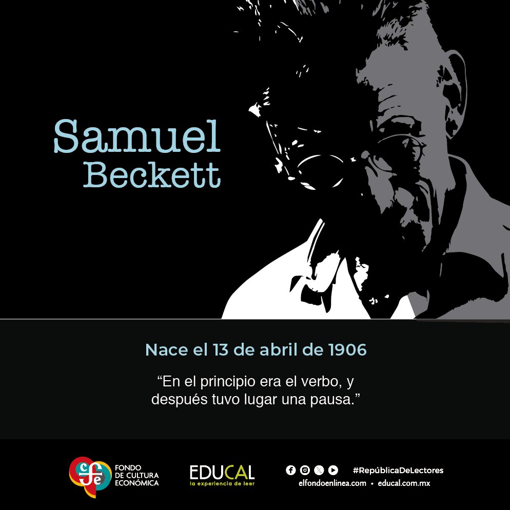 Un día como hoy de 1906 nace #SamuelBeckett, escritor irlandés, considerado como uno de los grandes autores teatrales del siglo XX.

#RepúblicaDeLectores #LeerTransforma