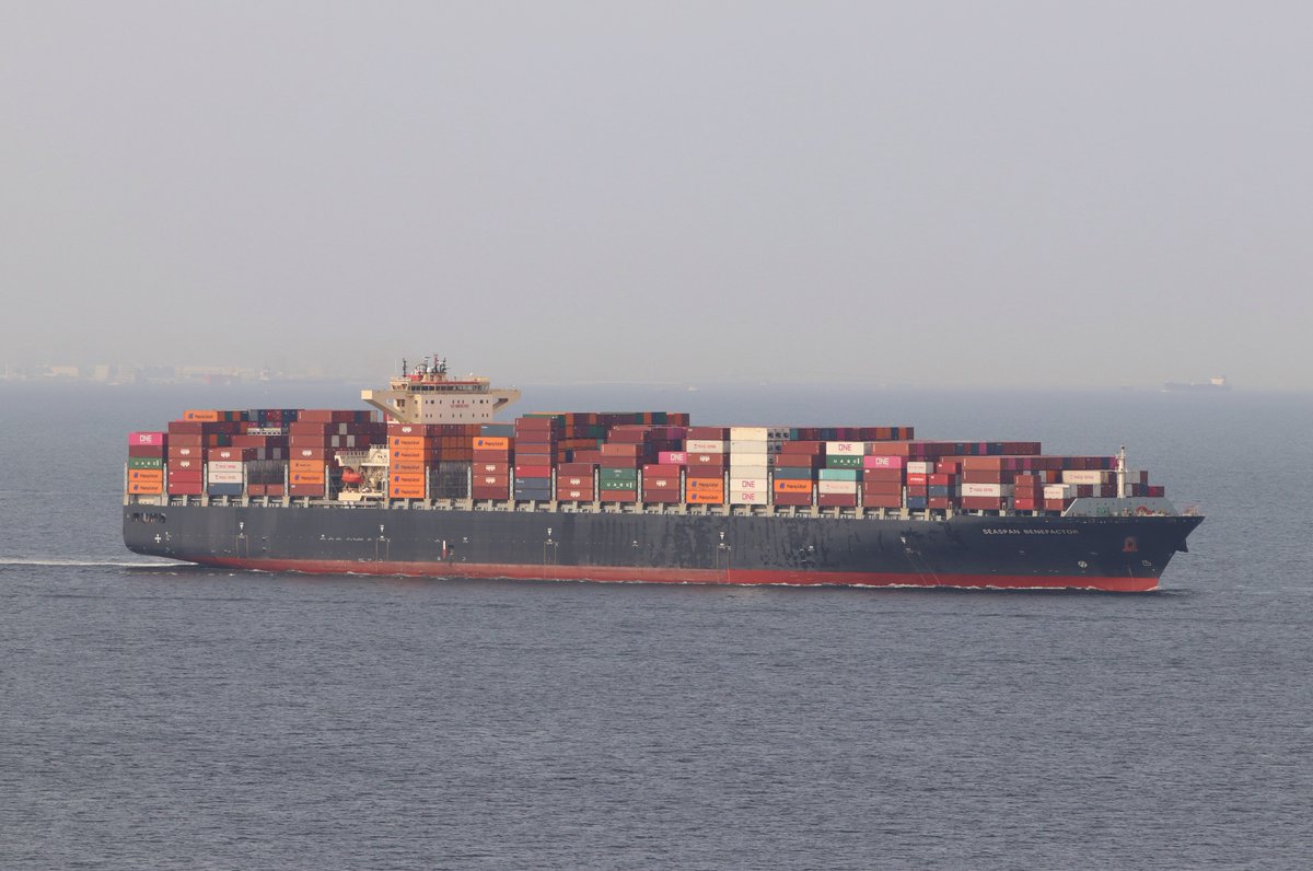 panamaru2's tweet photo. #ONE #SEASPAN_BENEFACTOR
Ex- #MOL_BENEFACTOR #IMO9739666
#Seaspan_Corporation #Bravo_class_container_ship
GRT113042t 10100teu b-2016 #Jiangsu_Yangzi_Xinfu_Shipbuilding
#ONE #PN2 #Pacific_North_Loop2
20240402 #shipspotting https://t.co/4ewmaqvCWm