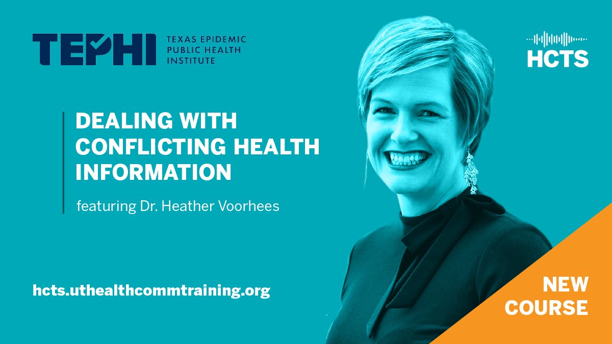 New course: 'Dealing with Conflicting Health Information' This course dives into the various types of conflicting info someone may encounter and teaches methods to start civil conversations about misunderstood health topics. Register: tephi.texas.gov/training/hcts