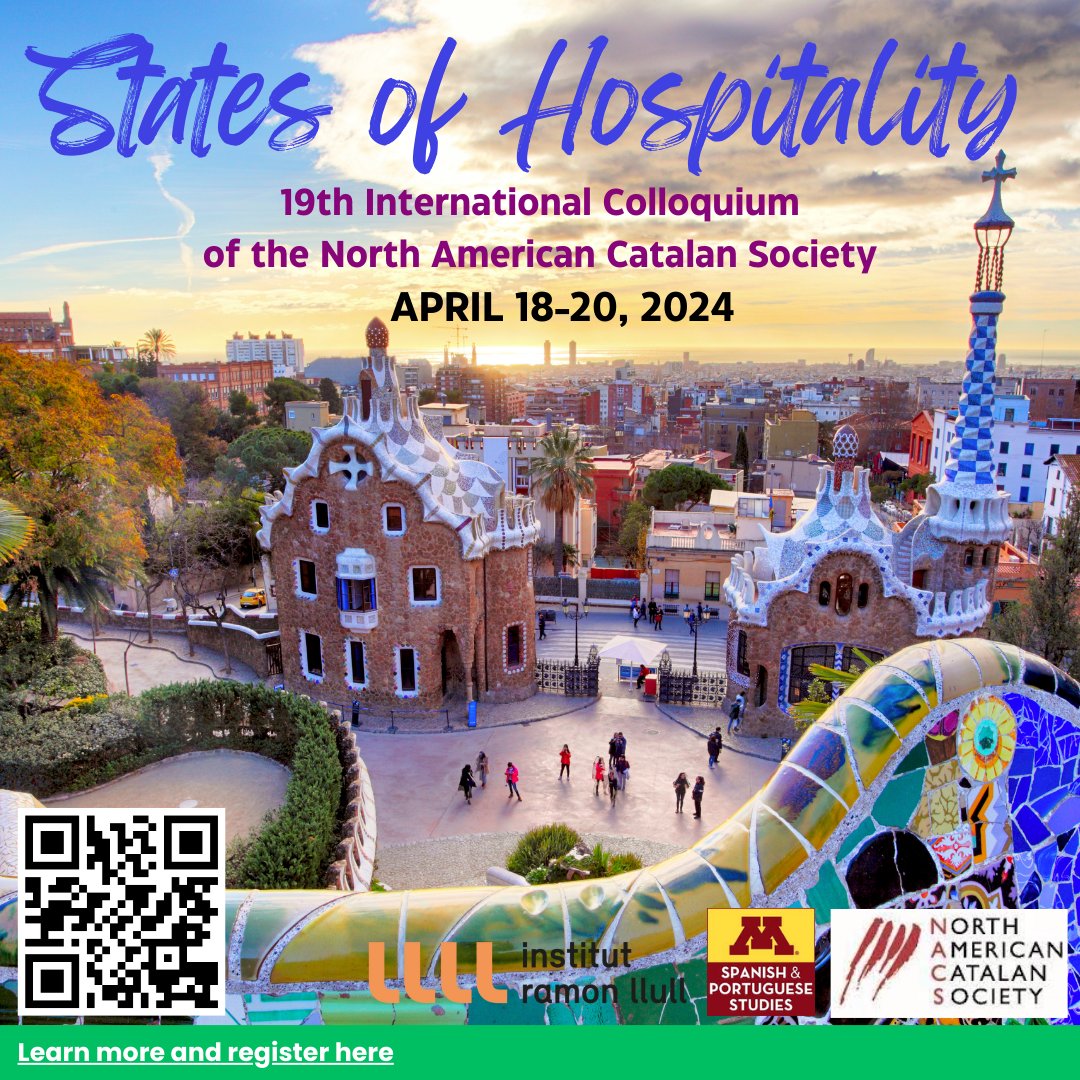Join us for the 19th International Colloquium of the North American Catalan Society: States of Hospitality. Learn more and register here: sites.google.com/umn.edu/nacs20… @NACatalanS @IRLlull @UMN_SpanPort @PremodernAtUMN @umngps
