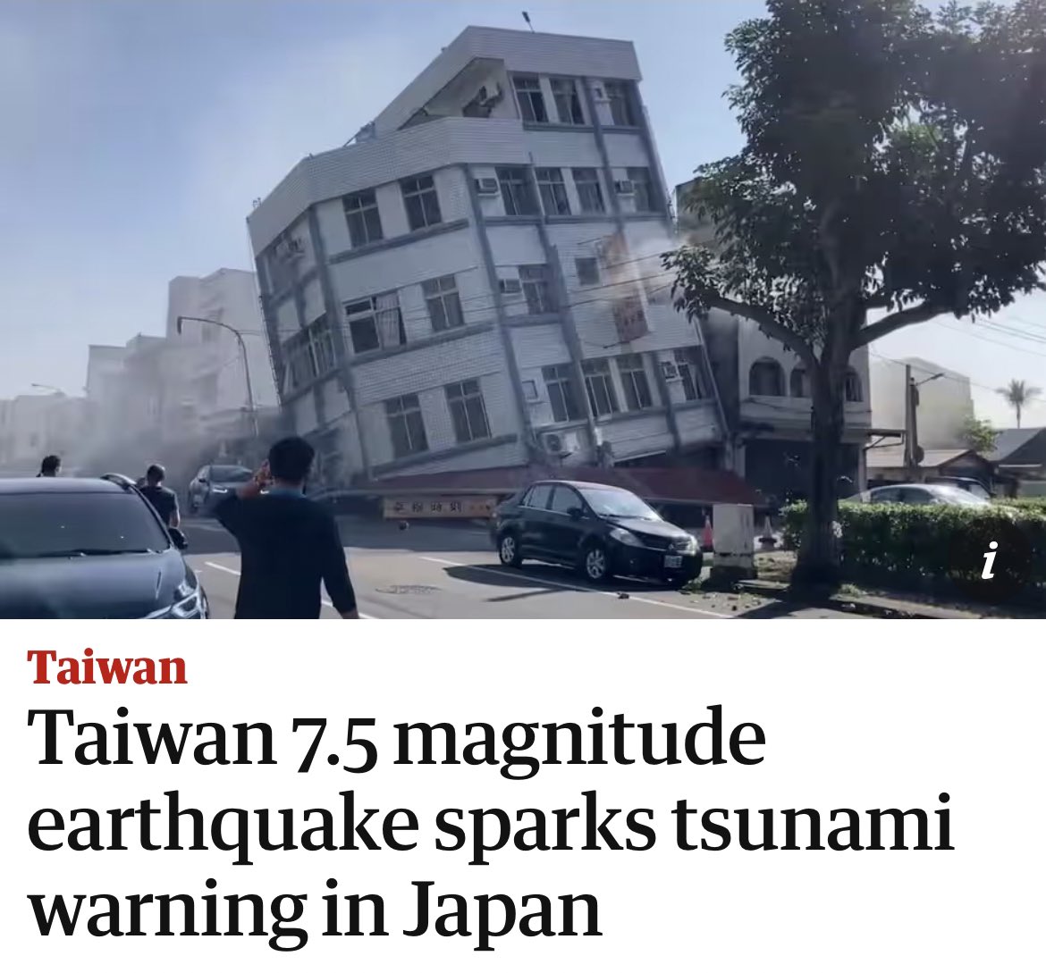 My wife and I are currently on vacation in Taiwan. Being from Canada, I have never experienced an #earthquake before. I believe we experienced a 4.0 in Taipei and I am still shook. Thoughts and prayers to everyone in Hualien.