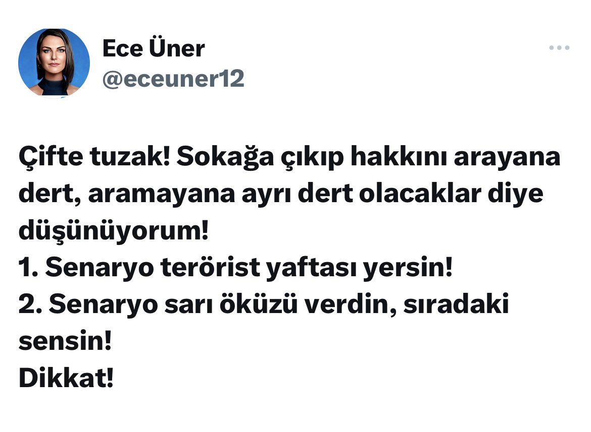 Bu tweet Van özelinde atılmadı! Genel bir tehlikeye dikkat çekmek için atıldı. Sıra kazanılan tüm illere gelebilir. Ayrıca Van adayı terör destekçisi idiyse niye aday olmasına izin verildi? Şahıs Pkk’lıysa niye aile üyeleri neden Akp’den vekillik yaptı?