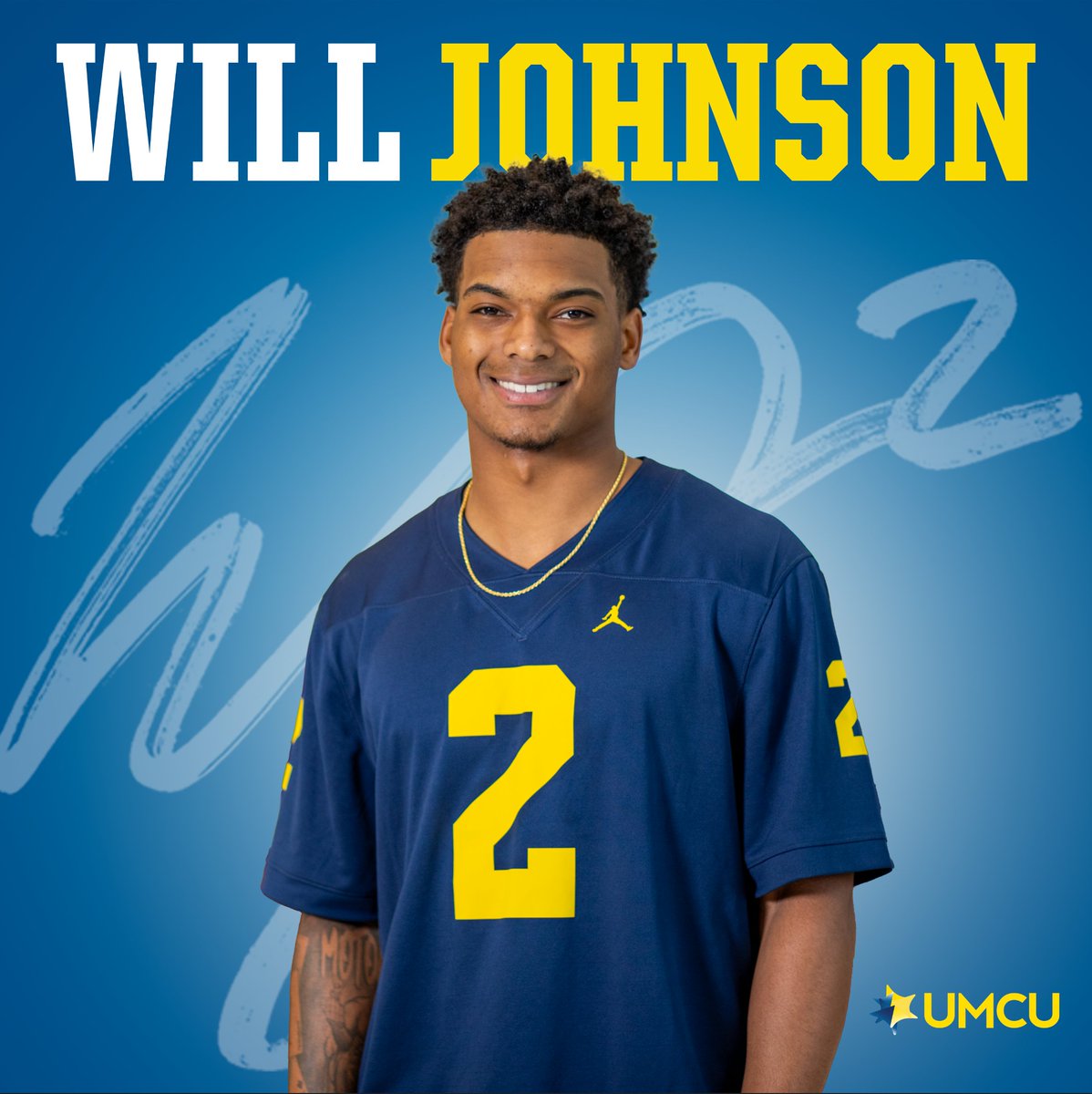 We are the #CreditUnionofChampions, and we are THRILLED to announce our partner: Defensive MVP Will Johnson! Stay tuned for future events, promos, and the chance to score autographed items! #GoBlue