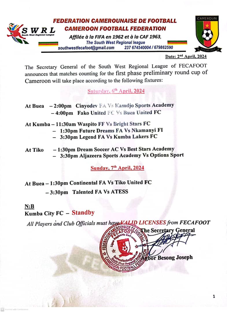 South West Regional League 🇨🇲 tweet media