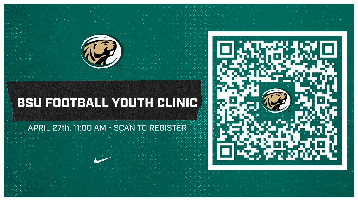 BSU Football Youth Clinic April 27th!! Can't wait to see all the future Beavers down at the Chet!!