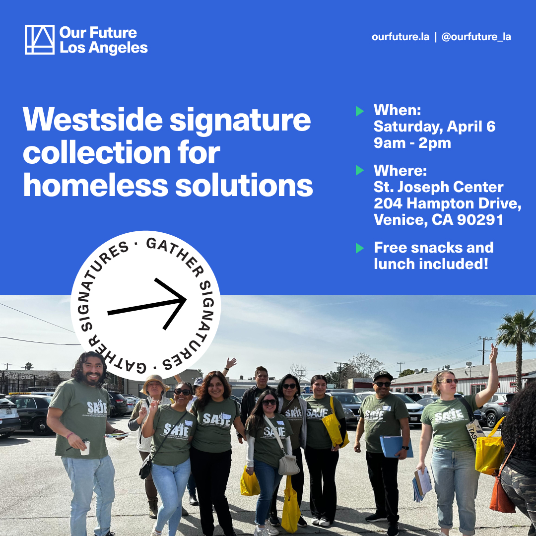 ‼️Join us on 4/6 to: 🤝Meet your neighbors ☀️Get fresh air ✅And support a new measure to fund rental aid, affordable housing, healthcare, and good union jobs! We need more signatures to get this on the Nov ballot and the deadline is coming fast! RSVP: ourfuturelosangeles.nationbuilder.com/venice_signatu…