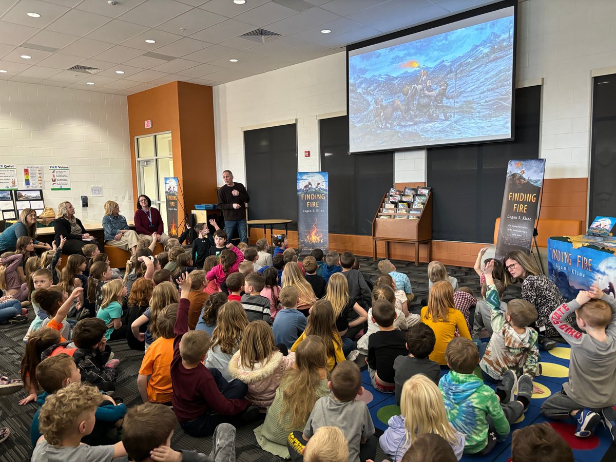 LC_Tigers's tweet photo. LC had the opportunity to welcome '95 alum, Logan Kline today. He spent the day sharing with our elementary students all about his work as a free-lance illustrator as well as his inspiration for his published book, Finding Fire. #positivelylc #FindingFire https://t.co/Fpi5vkq2Gp https://t.co/GCMnHgDcRe