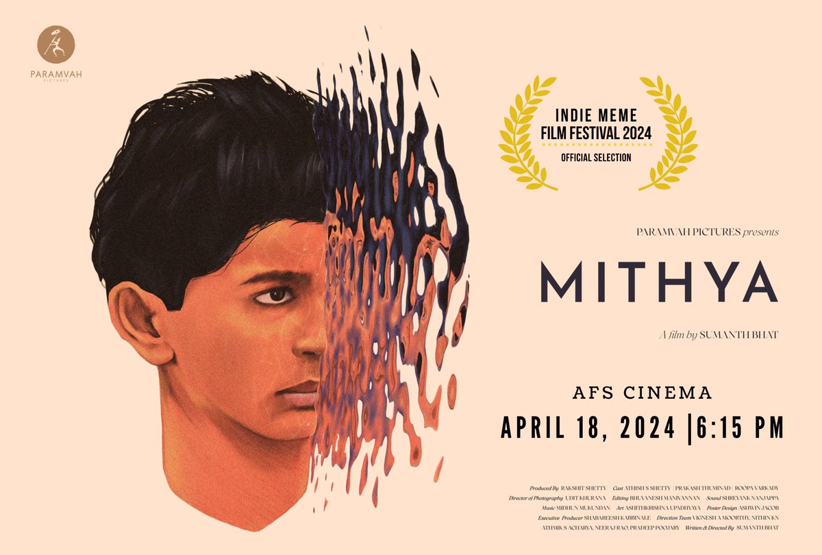 Get your tickets for the #IMFF film MITHYA! 🎟️ LINK IN BIO ✨Mithun is an 11-year-old coming to terms with losing his parents. We walk in step with his tottering feet as they search for solid ground. #MITHYA #SumanthBhat #RakshitShetty #ParamvahStudios