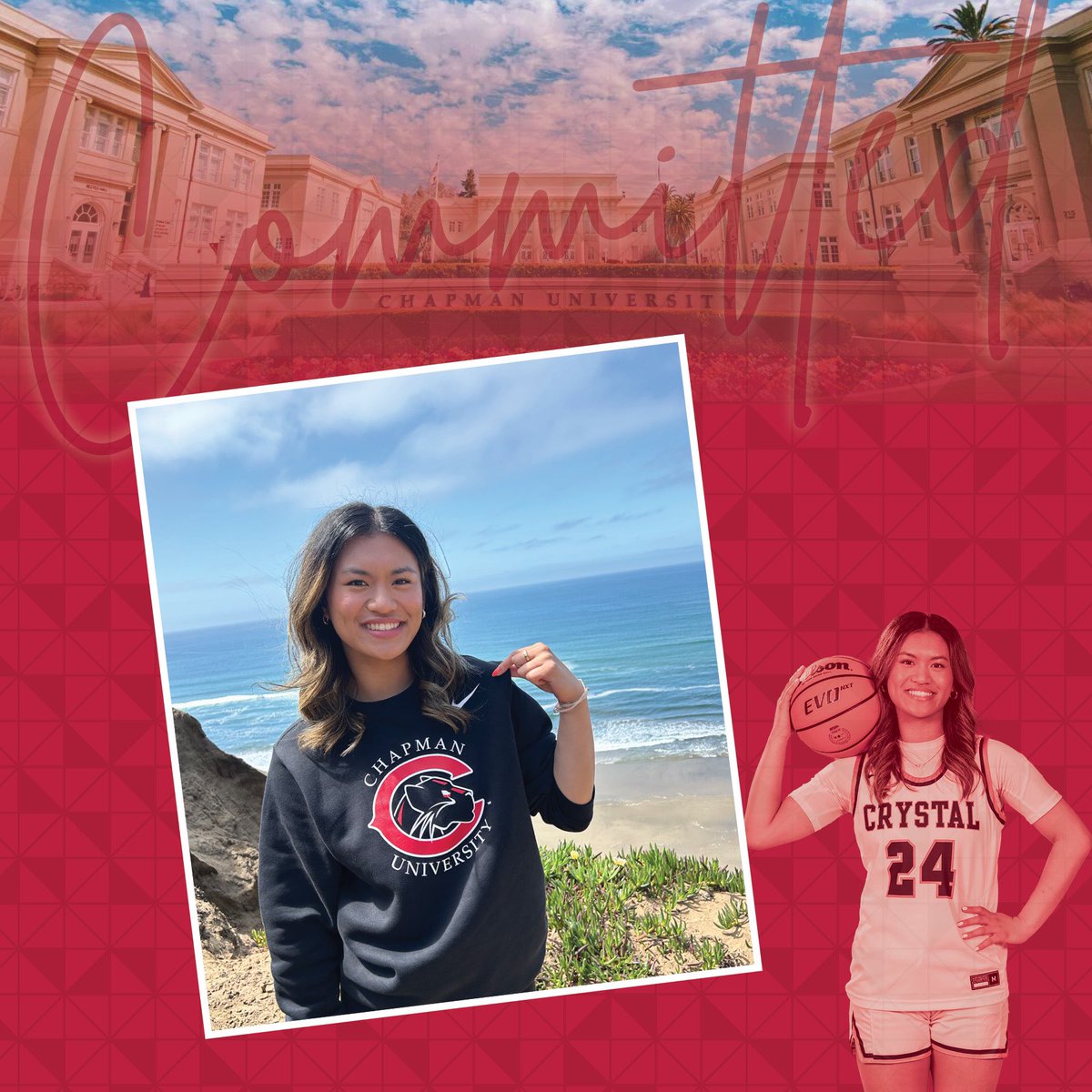 I’m so excited to announce my verbal commitment to continue my academic and basketball career at Chapman University! Thank you to my coaches, trainers, teammates, friends, and family members throughout the years who have supported me along the way. Ready for the next 4!🐾❤️