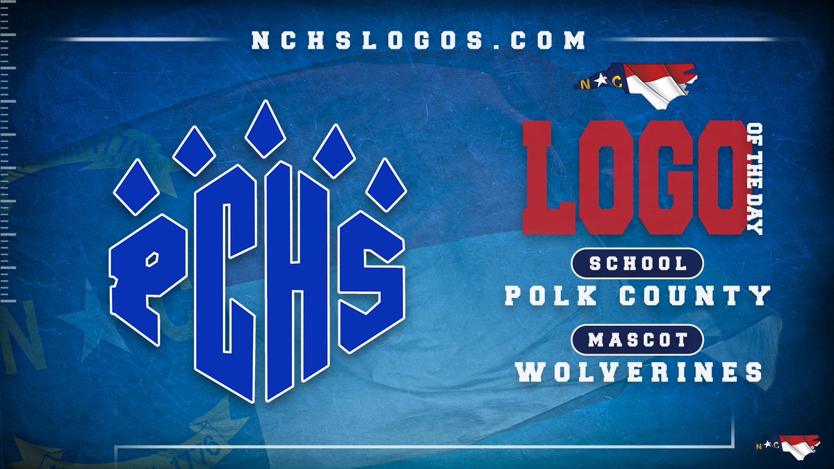 Today's #NCHSLogoOfTheDay takes us over to Polk County to ✔️ out the Polk County Wolverines🟦⬜️ @PolkSports nchslogos.com/polkcounty_wol… #nchsfb #nchshoops