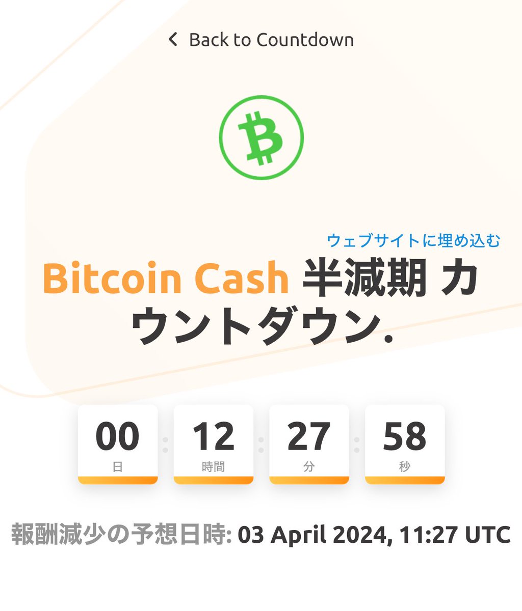 全く話題にならない半減期 $BCH