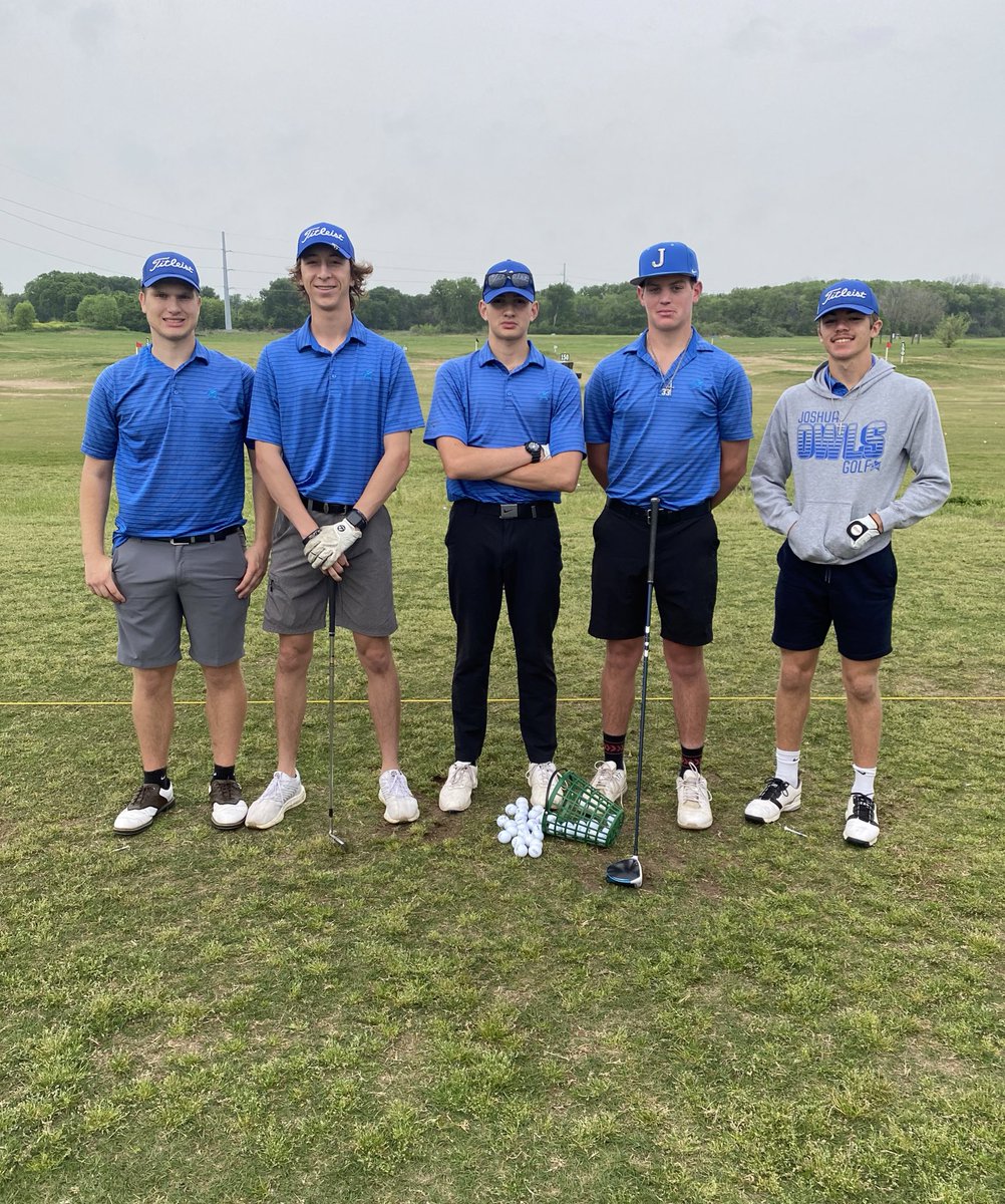 The 23-24 season for our young Owl Golf team has come to an end. They finished with 3 PR rounds today! Pictured Garrett (PR 77), Chance (PR 92), Gavin (PR 88), Beau &amp; Jamas. Not pictured is Jose Jimenez. 5 of 6 return &amp; Garrett will be missed!  <a href="/DannyDeArman1/">Danny DeArman</a> <a href="/JoshuaISD/">Joshua ISD</a>