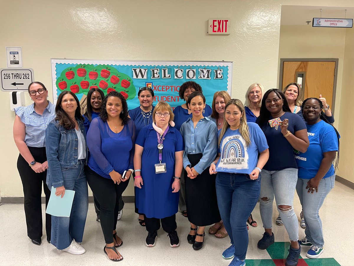 United in blue to support World Autism Day 💙#BrowardESE #ESECommunity #LightItUpBlue