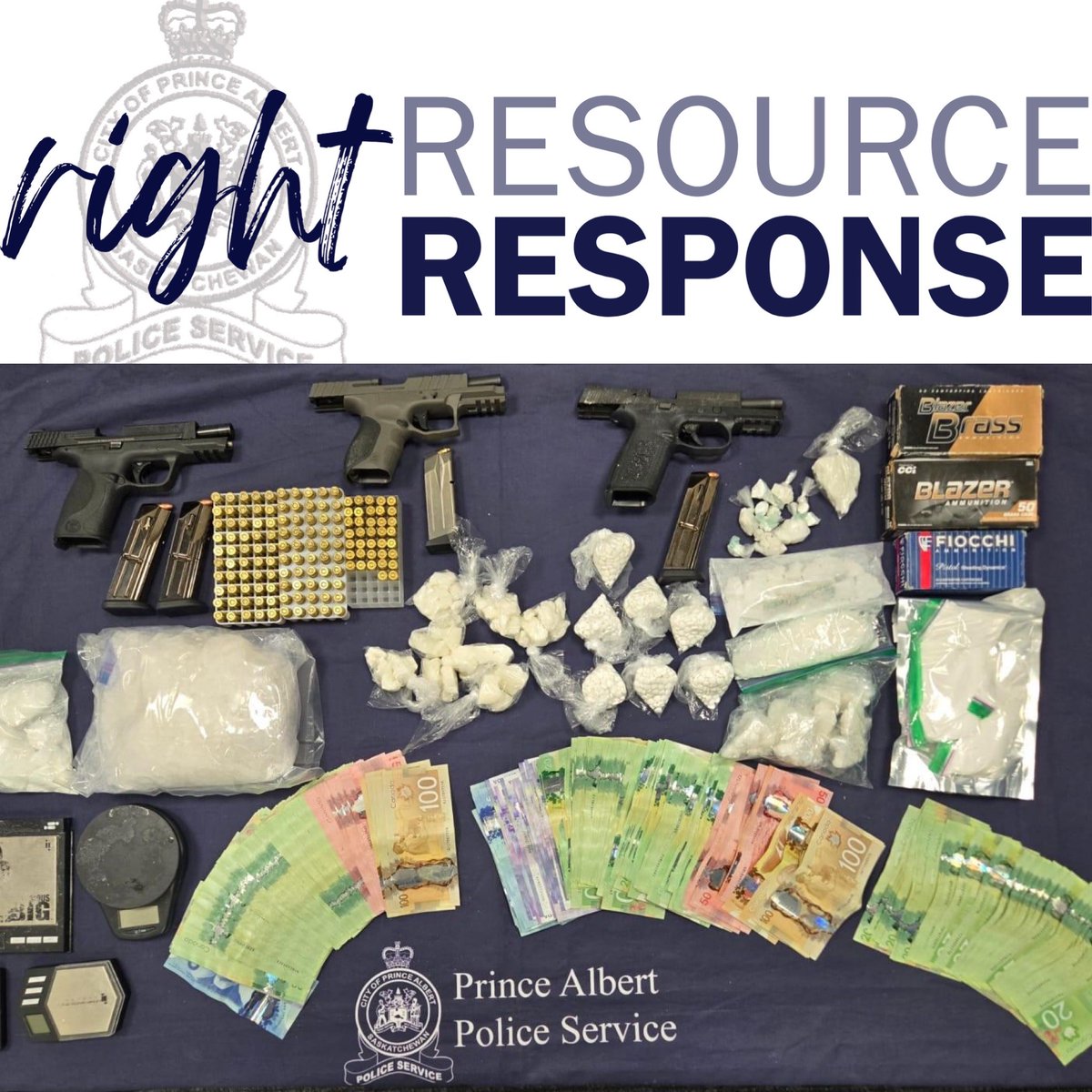 Our Crime Reduction Team (CRT) is a provincially funded section with a specific mandate to interrupt and dismantle organized criminal activity in Prince Albert. Their commitment to public safety speaks volumes as depicted by this result from the weekend! A much safer community!