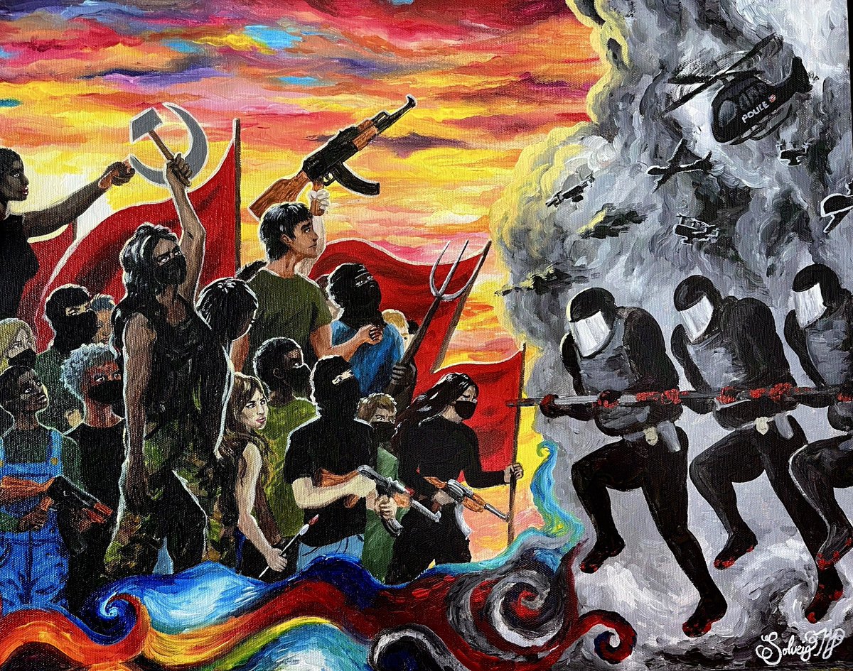 “American Revolution” 16x20” (40x50cm) acrylics on gallery canvas, 675$