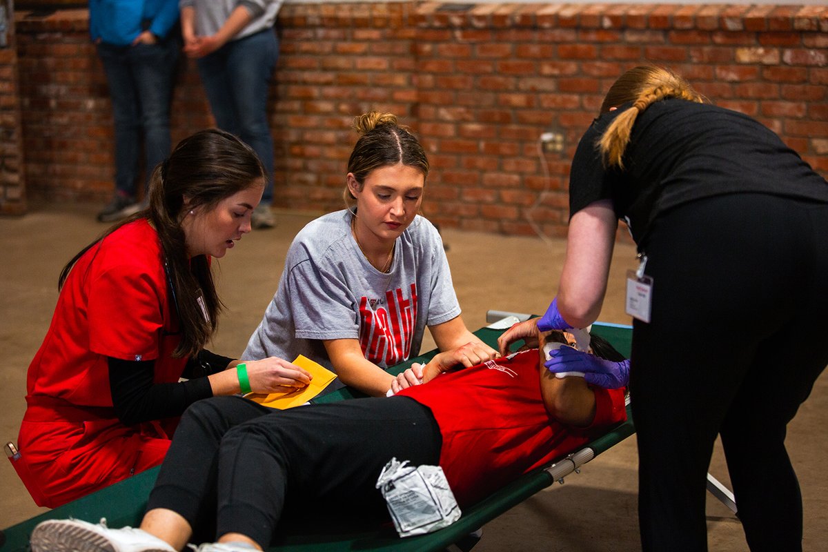 Students in #Lubbock recently participated in @ipe_ttuhsc Disaster Day, a student-led interprofessional emergency response simulation. Student teams came together to diagnose, treat and care for volunteers role-playing as patients and populations affected by a natural disaster.