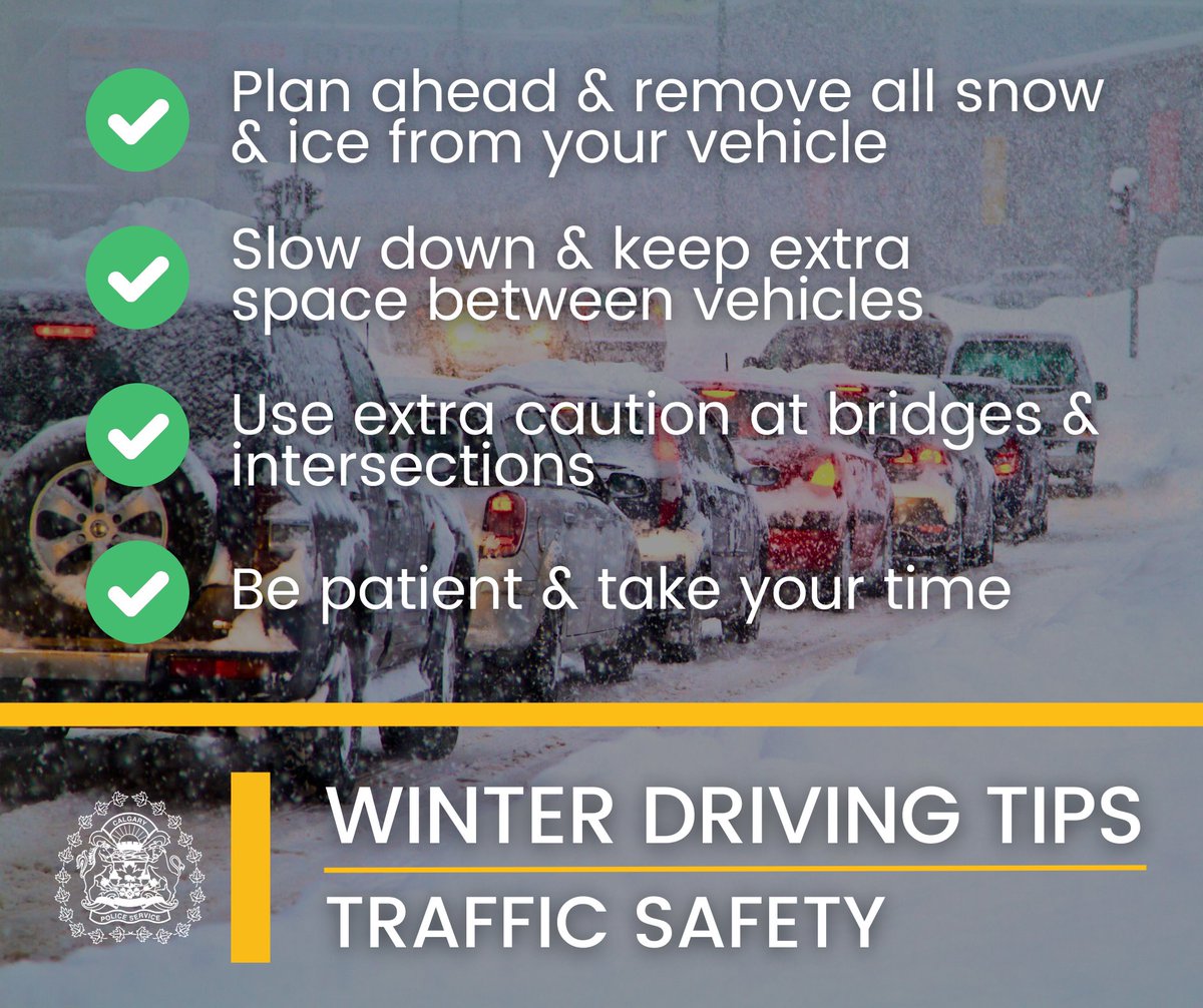 🌨️ And it's back! #Calgary is expecting new snowfall starting tonight that will continue to fall until Friday. We are reminding Calgarians to be prepared & take your time while driving in winter conditions this week.