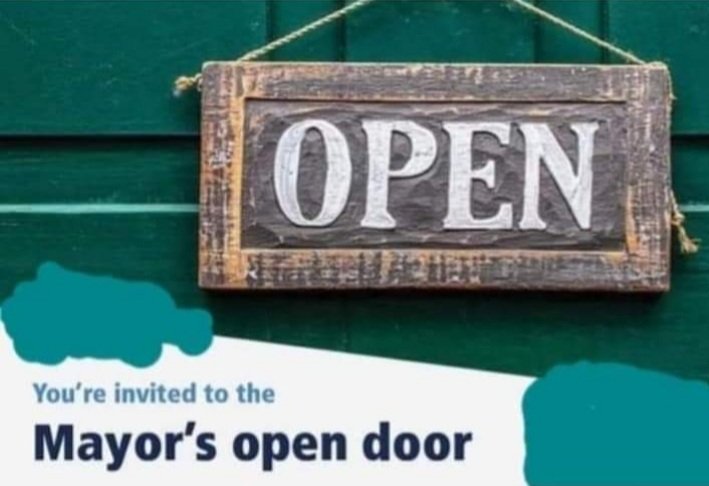 Tomorrow, Wednesday, April 3 will be my Open Door at the Mayor's office from 10 am to 1 pm. I will also have some 'Breaking News' to announce!