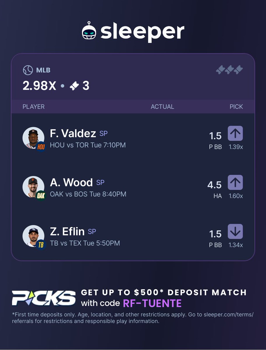 LightningLeaks's tweet photo. 🫡🎰 BOL 

#GamblingTwiiter #gamblingtwitter #gamblingx #MLBBets #MLBPicks #SleeperPicks #fliff https://t.co/cv3D5UC0pA