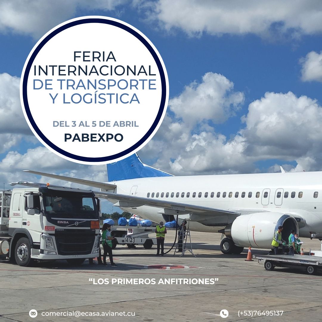 Ya estamos Listos!!!, mañana comienza la Feria Internacional de Transporte y Logística 2024, nos puede encontrar en el stand de la aviación✈️, en el Recinto Ferial Pabexpo, ¡Los esperamos!🤝😊 #ECASA #LosPrimerosAnfitriones.✈️🇨🇺 #AeropuertosCuba