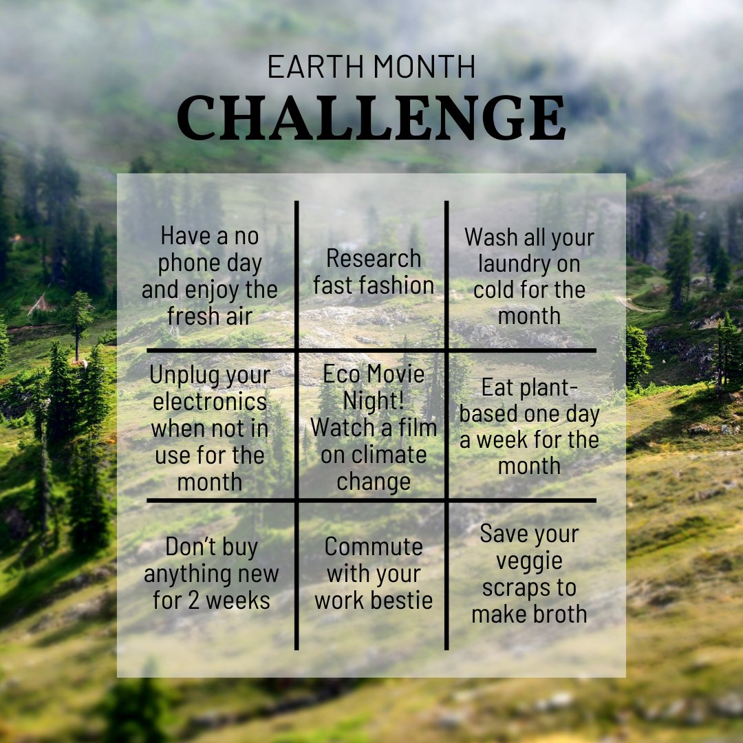Here is our Earth Month Challenge! 🫢 Pick your favourites to support your favourite planet! 😋#earthday #planetaryhealth #nursesclimatechallenge