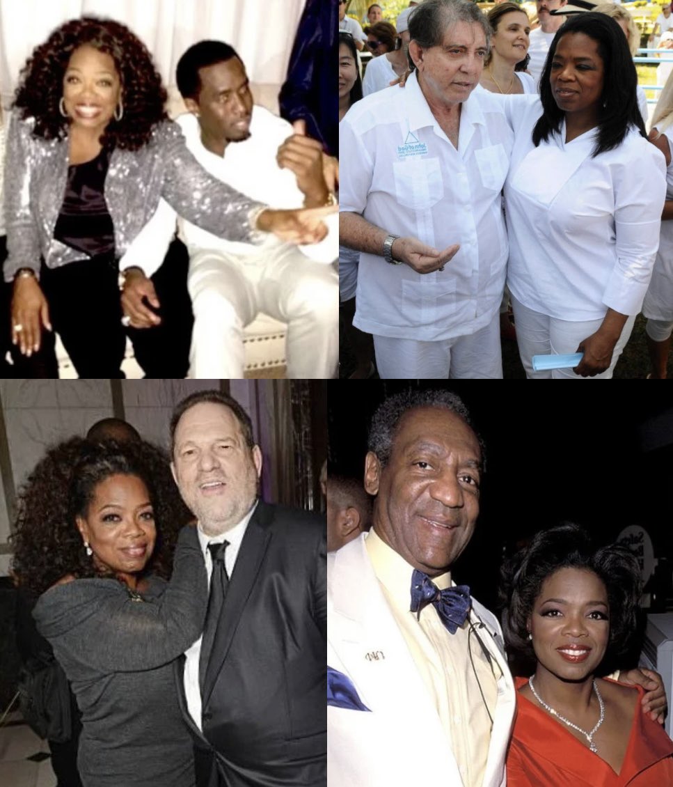 🚨 TIME TO OPEN AN INVESTIGATION INTO OPRAH WINFREY 🚨 Oprah with P. Diddy ⚠️ Oprah with “John of God” ⚠️ Oprah with Harvey Weinstein ⚠️ Oprah with Bill Cosby ⚠️ What a coincidence that so many of her “favorite” people are pedophiles, rapists, or under investigation…