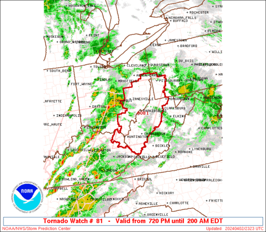 A new #tornado watch is now in effect until 2 am EDT. It covers southeast Ohio, western/central West Virginia and SW Pennsylvania (incl. Pittsburgh). The tornado threat will continue to push east this evening, with a few strong tornadoes possible. #WVwx #PAwx #OHwx