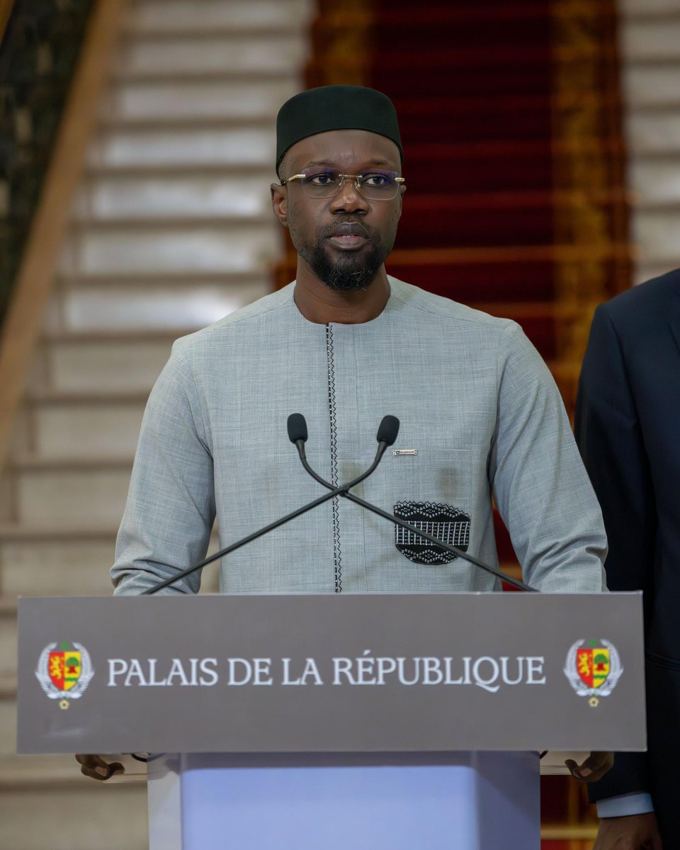 Quelques heures après avoir pris ses fonctions en tant que Président de la République du Sénégal, Son Excellence Monsieur @DiomayeFaye a nommé @SonkoOfficiel Premier Ministre.